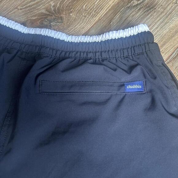 Chubbies Swim Trunks Black White Size Medium 7” Inseam Pink Mesh Liner - Picture 5 of 8